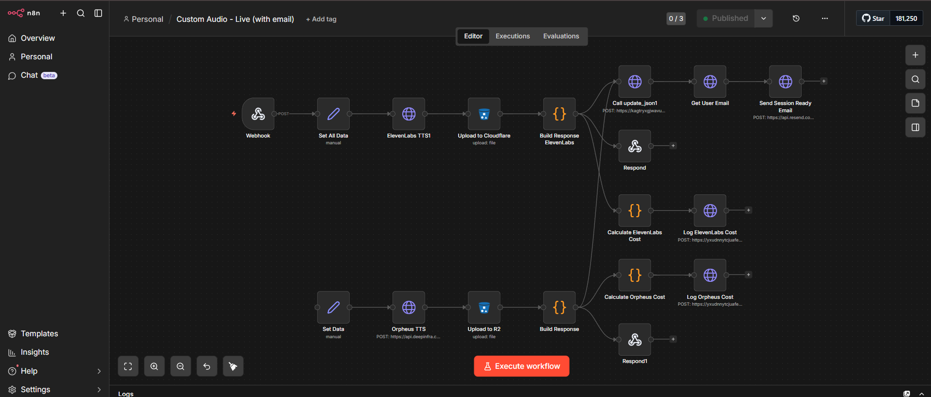 Custom Audio TTS Workflow