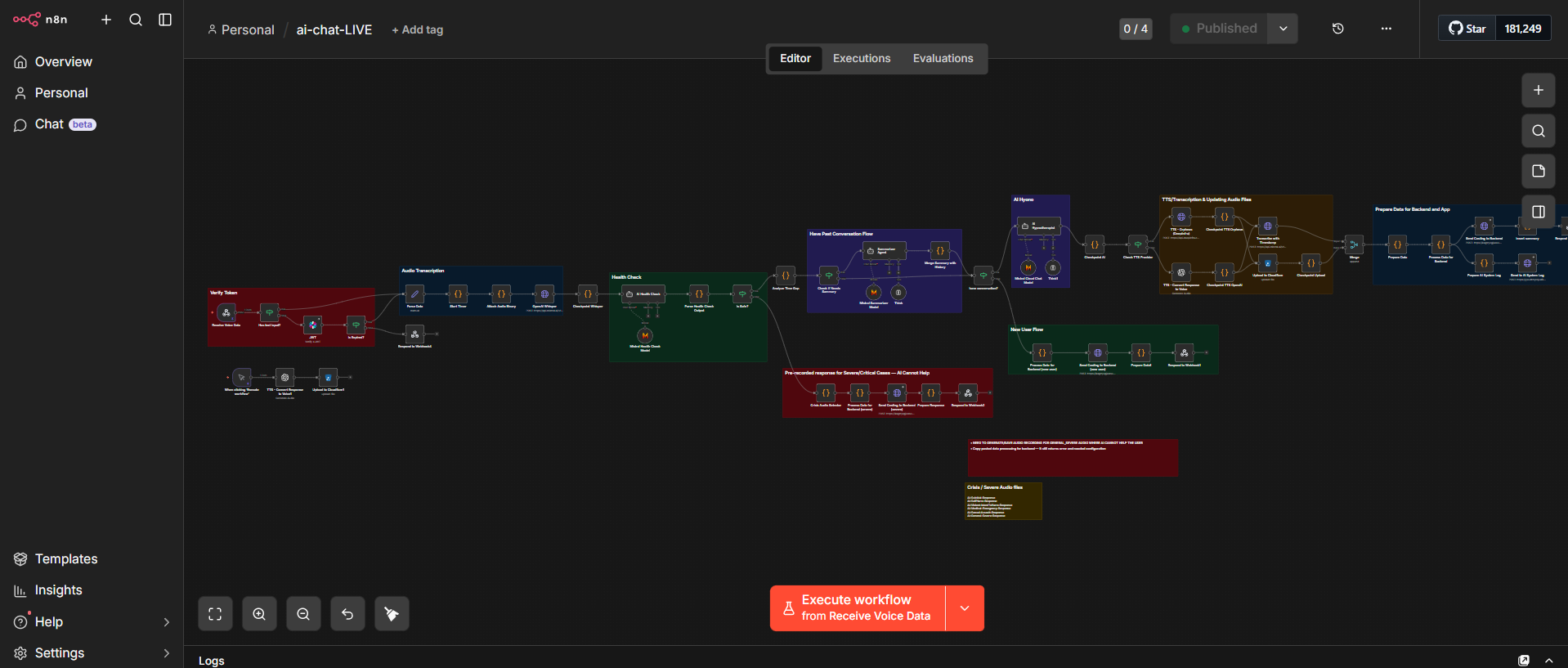AI Chat Live Workflow