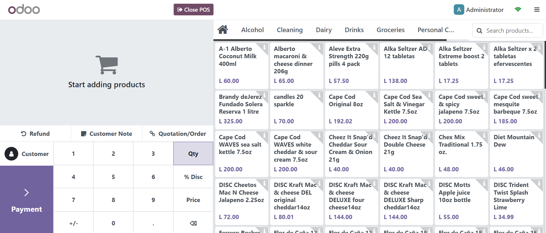 Odoo POS Product Catalog