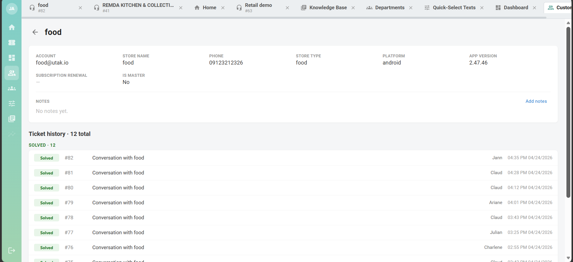 UTAK CRM Screenshot 4