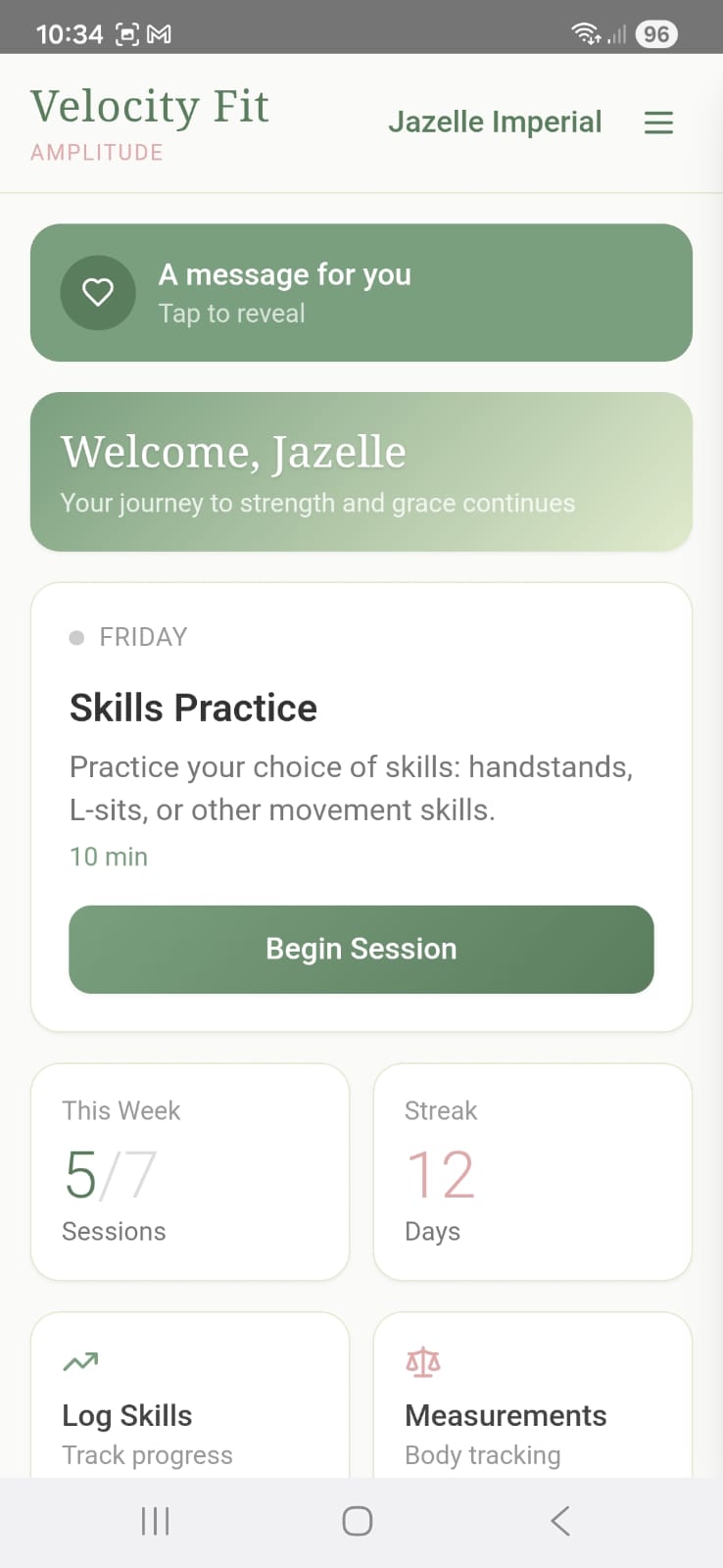 Velocity Fit Screenshot 2