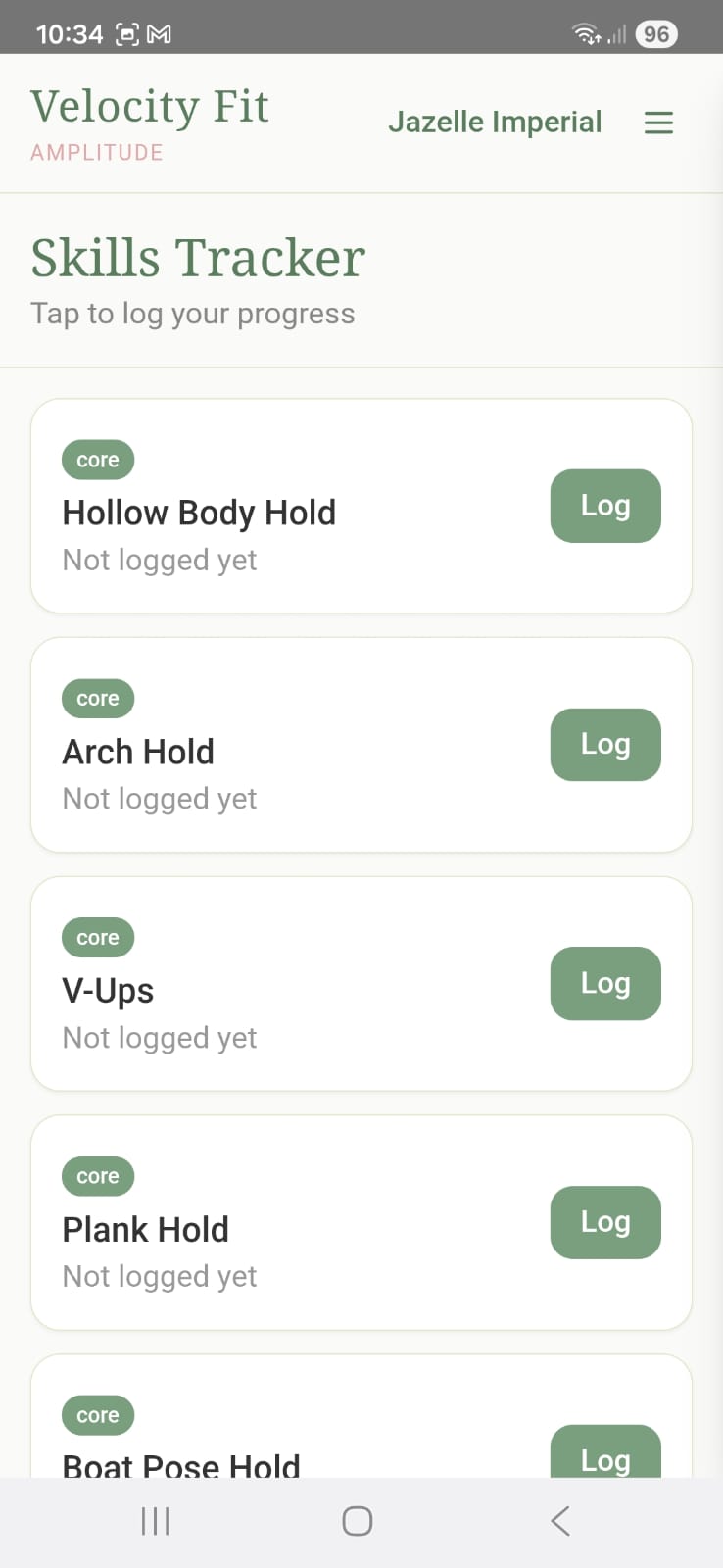 Velocity Fit Screenshot 4